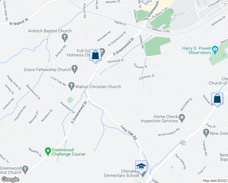 map of restaurants, bars, coffee shops, grocery stores, and more near 1504 Colony Park Drive in Johnson City