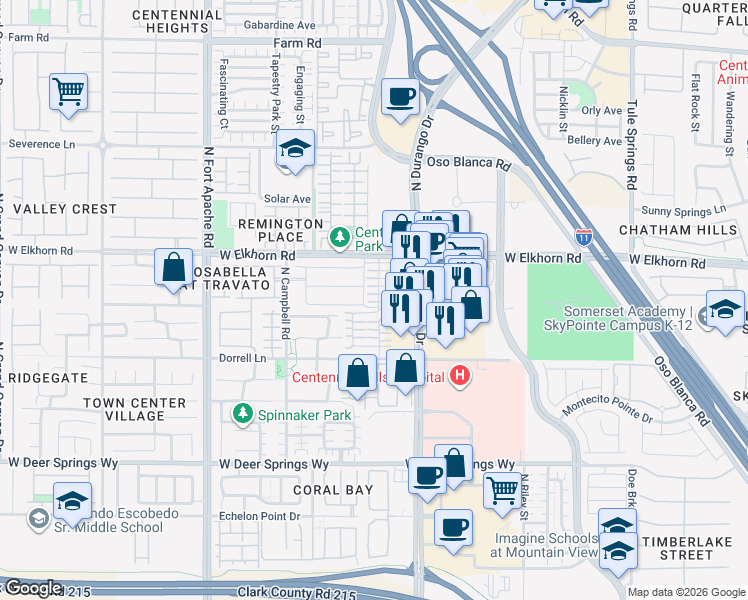 map of restaurants, bars, coffee shops, grocery stores, and more near 8932 Jennifer Anne Avenue in Las Vegas