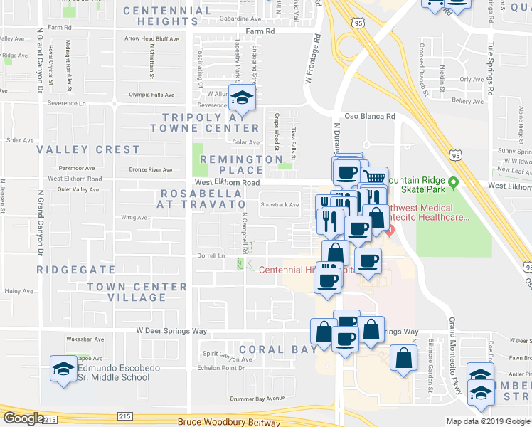 map of restaurants, bars, coffee shops, grocery stores, and more near 9008 Spoted Tail Avenue in Las Vegas
