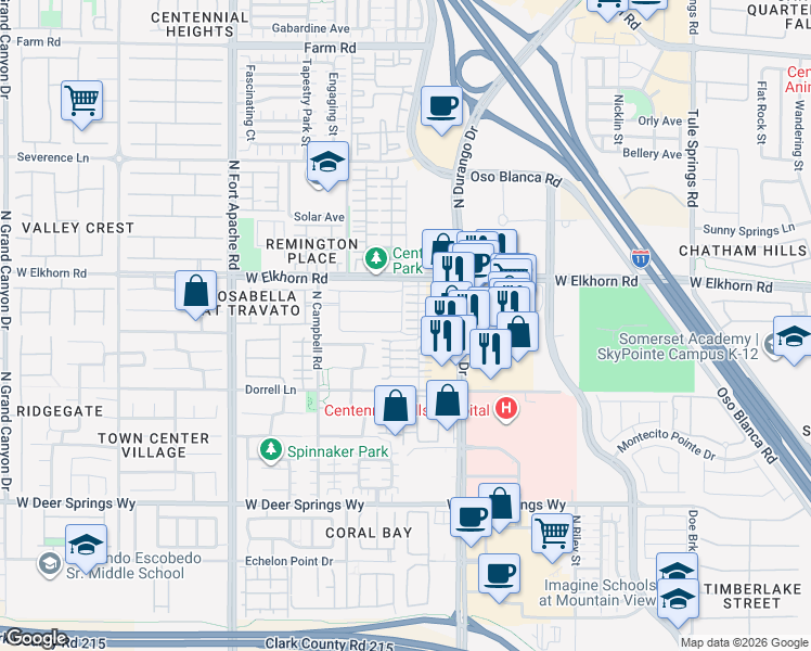 map of restaurants, bars, coffee shops, grocery stores, and more near 8940 Jennifer Anne Avenue in Las Vegas