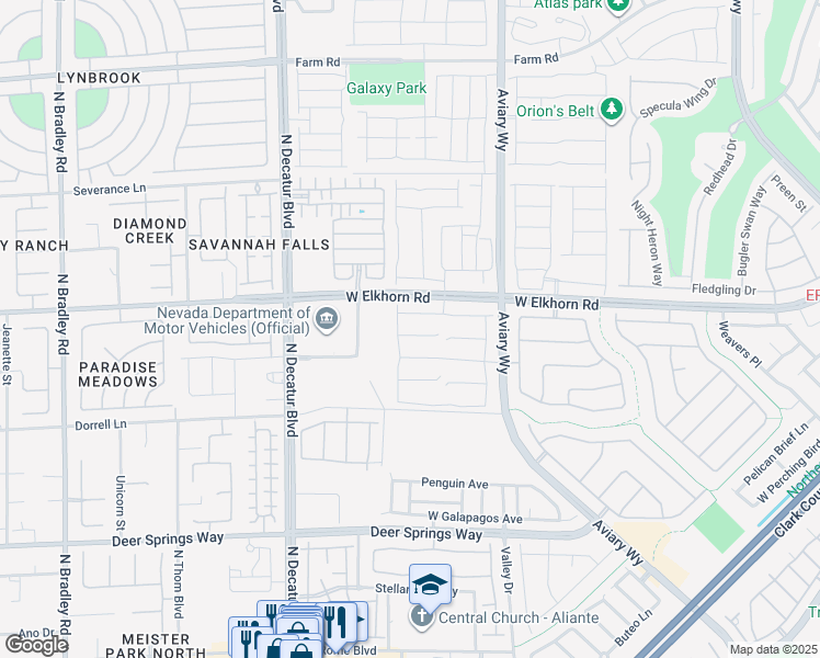 map of restaurants, bars, coffee shops, grocery stores, and more near 4444 Cityscape Glen Court in North Las Vegas
