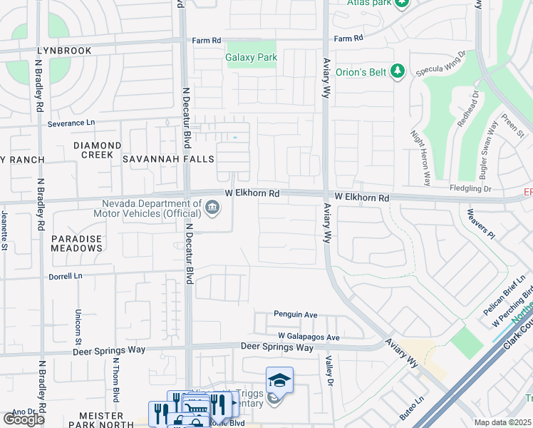map of restaurants, bars, coffee shops, grocery stores, and more near 4444 Cityscape Glen Court in North Las Vegas