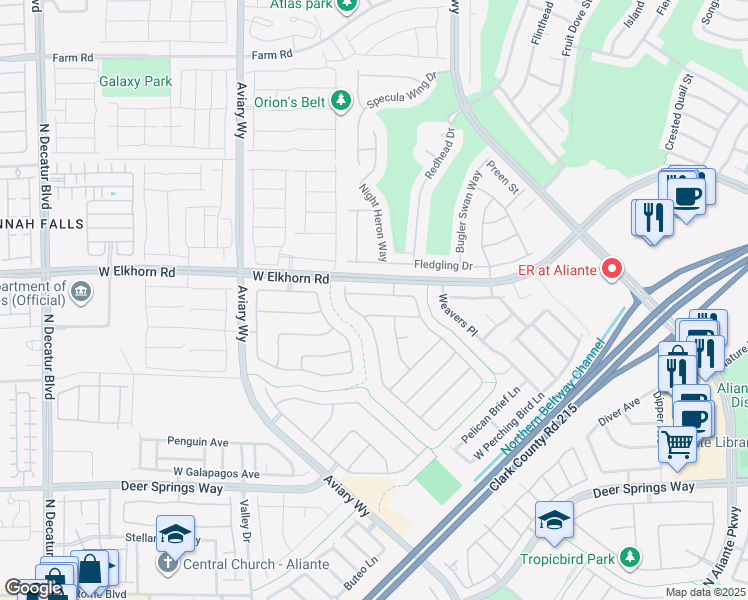 map of restaurants, bars, coffee shops, grocery stores, and more near 3917 San Esteban Avenue in North Las Vegas