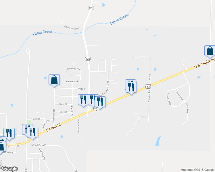 map of restaurants, bars, coffee shops, grocery stores, and more near Gassville Gardens Loop in Gassville