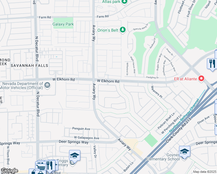 map of restaurants, bars, coffee shops, grocery stores, and more near 4129 Hawks Glide Avenue in North Las Vegas