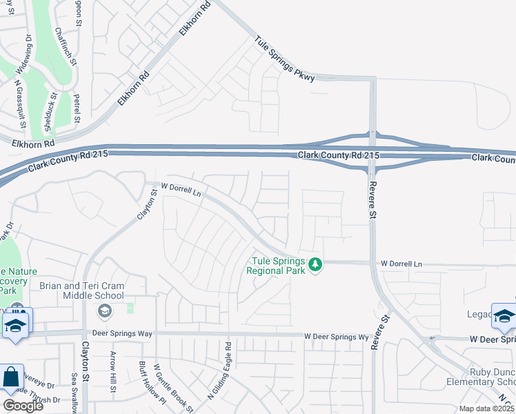 map of restaurants, bars, coffee shops, grocery stores, and more near 1317 Hopespring Loop Avenue in North Las Vegas