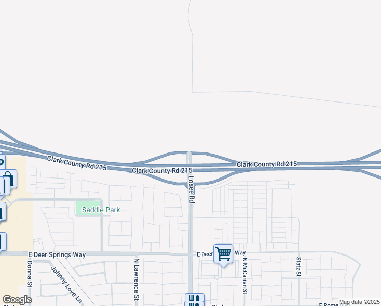 map of restaurants, bars, coffee shops, grocery stores, and more near Losee Road in North Las Vegas
