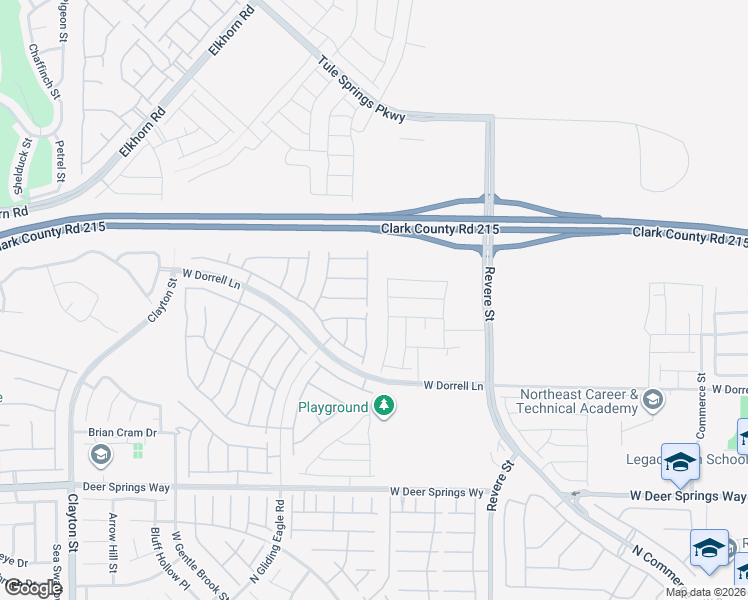 map of restaurants, bars, coffee shops, grocery stores, and more near 7160 Anchor Terrace Street in North Las Vegas