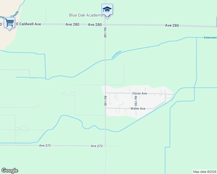 map of restaurants, bars, coffee shops, grocery stores, and more near 27586 Road 148 in Visalia