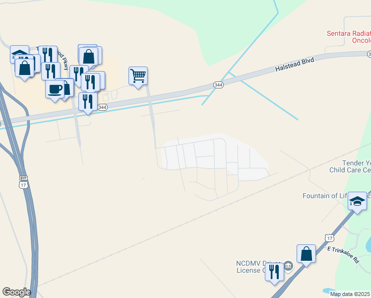 map of restaurants, bars, coffee shops, grocery stores, and more near 1416 Nelson Street in Elizabeth City
