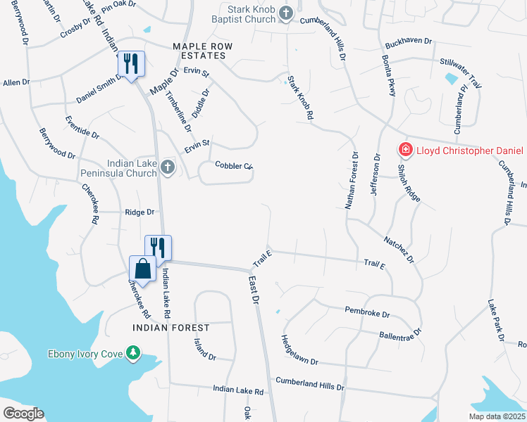 map of restaurants, bars, coffee shops, grocery stores, and more near 109 Stuart Drive in Hendersonville