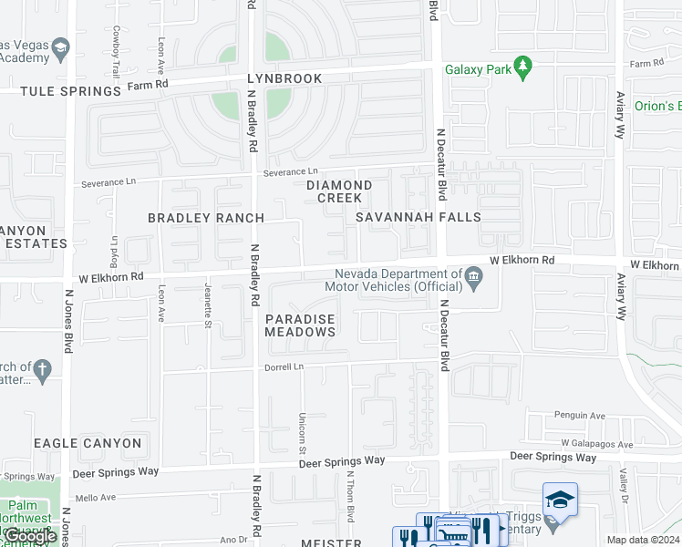 map of restaurants, bars, coffee shops, grocery stores, and more near 5204 Pacific Opal Avenue in Las Vegas