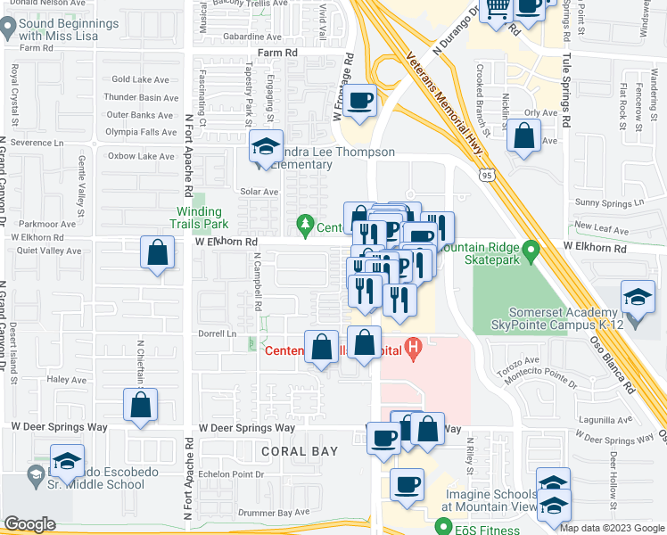 map of restaurants, bars, coffee shops, grocery stores, and more near 8936 Jaquita Avenue in Las Vegas