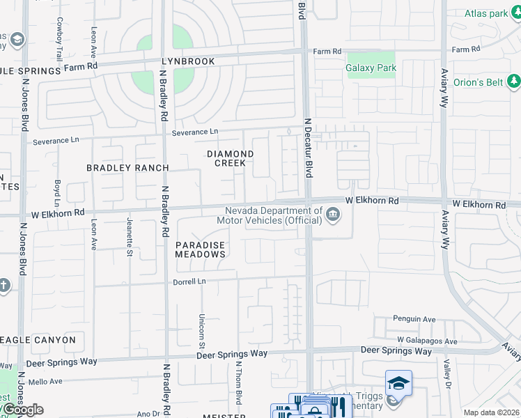 map of restaurants, bars, coffee shops, grocery stores, and more near 5004 Wayfaring Tree Avenue in Las Vegas