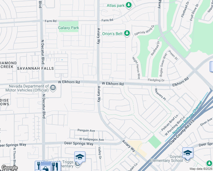 map of restaurants, bars, coffee shops, grocery stores, and more near 4216 Hawks Glide Avenue in North Las Vegas