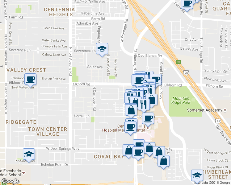 map of restaurants, bars, coffee shops, grocery stores, and more near 8920 Snowtrack Avenue in Las Vegas