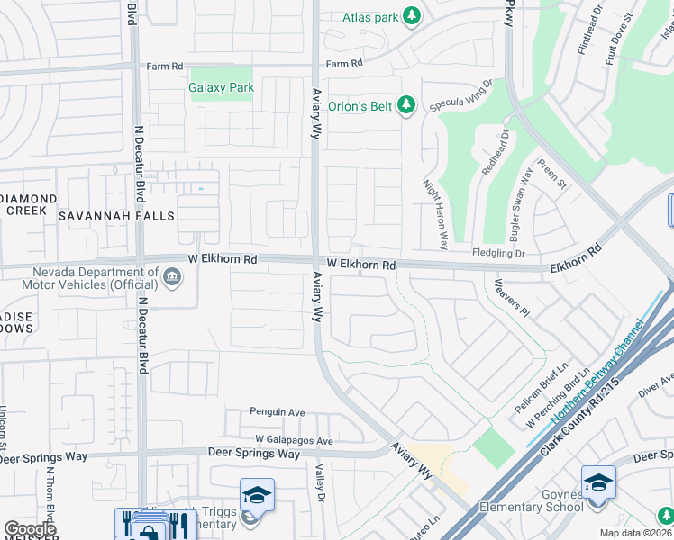 map of restaurants, bars, coffee shops, grocery stores, and more near 4216 Hawks Glide Avenue in North Las Vegas