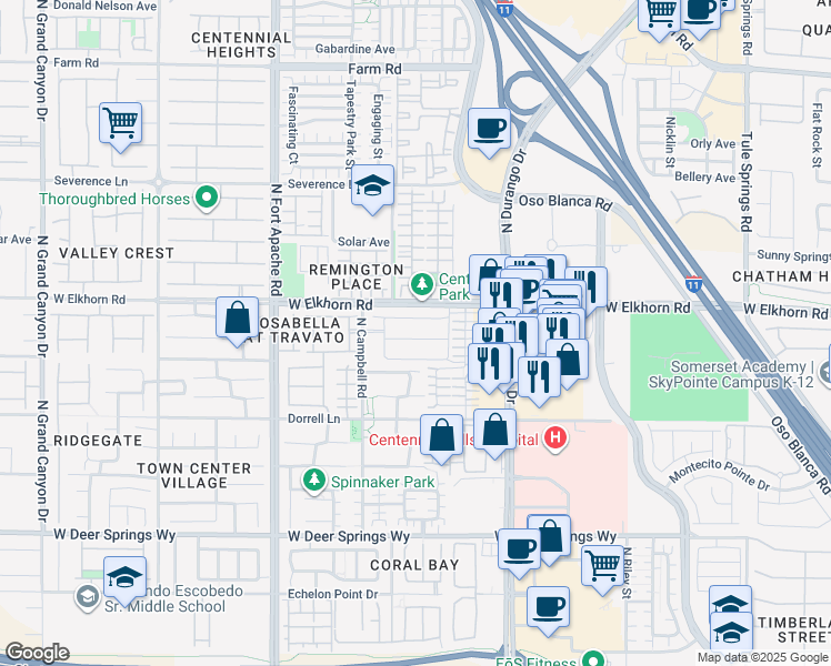 map of restaurants, bars, coffee shops, grocery stores, and more near 8944 Snowtrack Avenue in Las Vegas