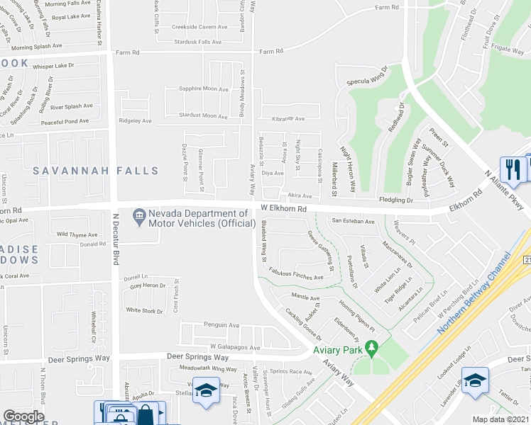 map of restaurants, bars, coffee shops, grocery stores, and more near 4224 Hawks Glide Avenue in North Las Vegas