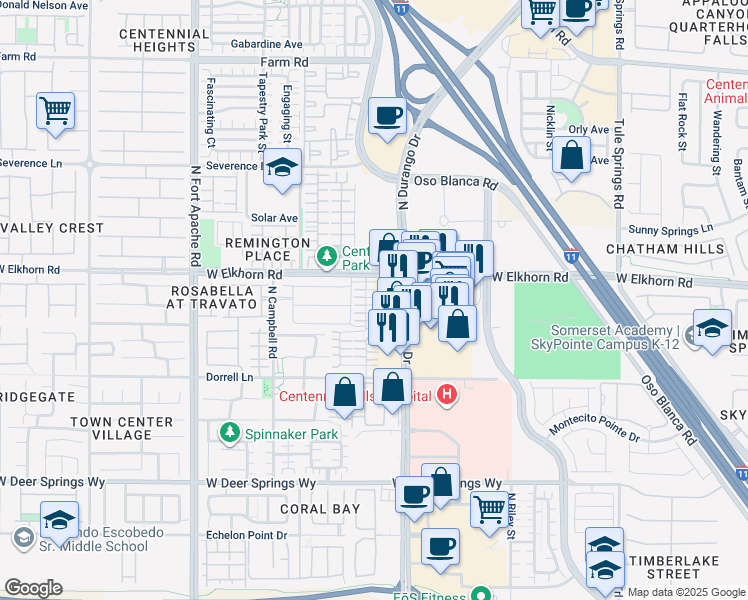 map of restaurants, bars, coffee shops, grocery stores, and more near 8925 Carter Montgomery Avenue in Las Vegas