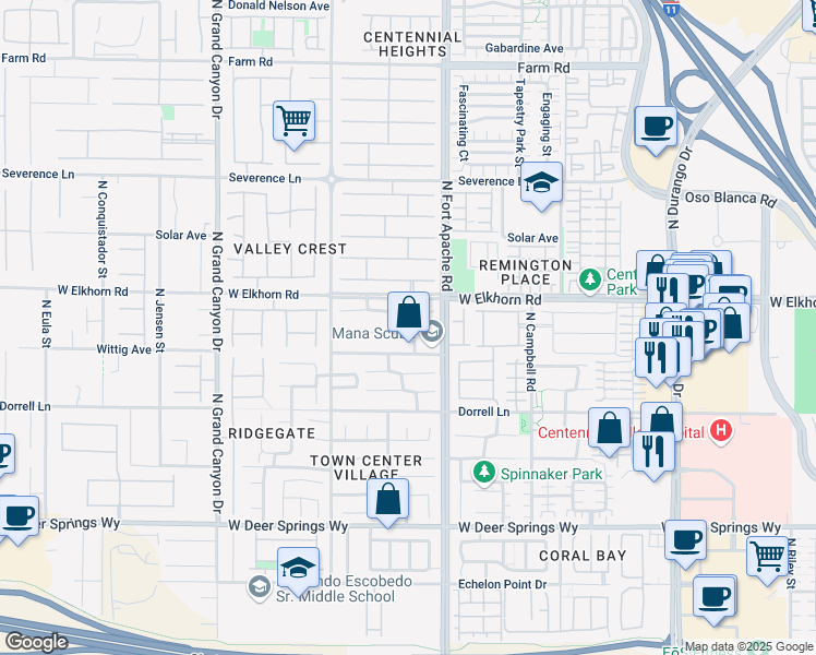 map of restaurants, bars, coffee shops, grocery stores, and more near 9230 Forest Meadows Avenue in Las Vegas
