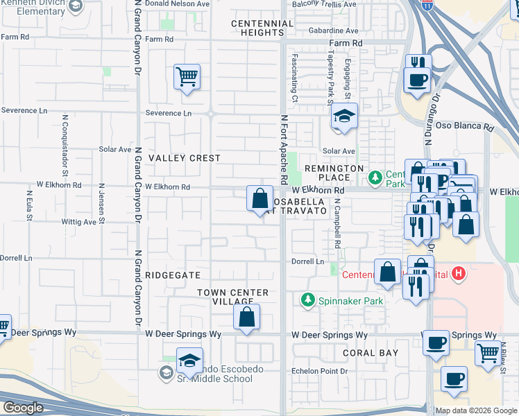 map of restaurants, bars, coffee shops, grocery stores, and more near 9230 Forest Meadows Avenue in Las Vegas