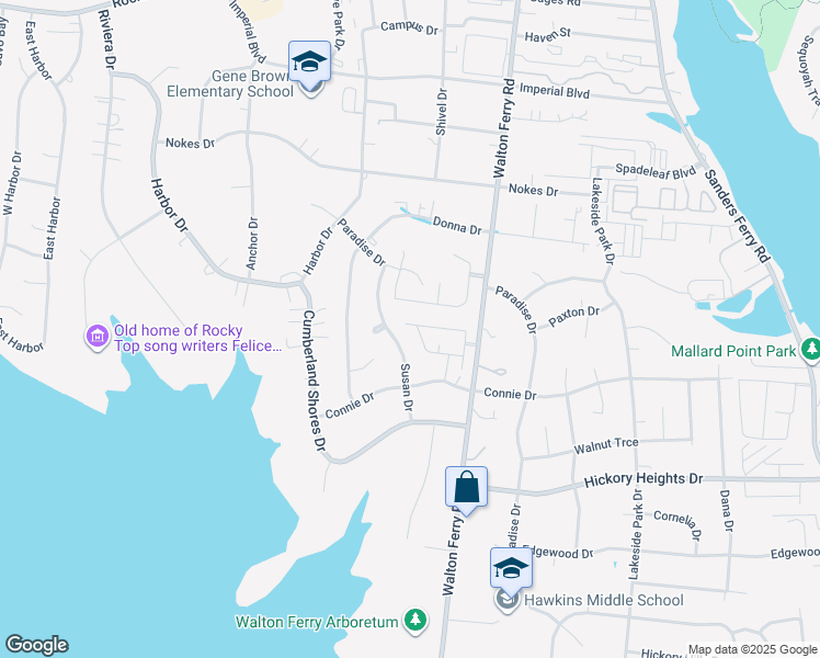 map of restaurants, bars, coffee shops, grocery stores, and more near 115 Susan Drive in Hendersonville