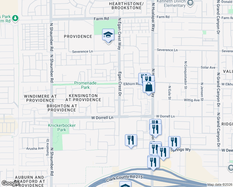 map of restaurants, bars, coffee shops, grocery stores, and more near 7144 Thistle Ridge Street in Las Vegas