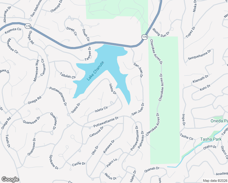 map of restaurants, bars, coffee shops, grocery stores, and more near 86 Isleta Drive in Cherokee Village