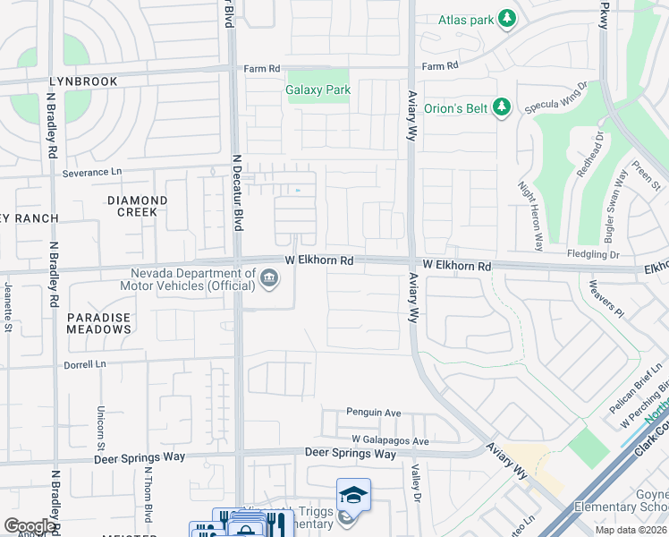 map of restaurants, bars, coffee shops, grocery stores, and more near 4446 Outlook Vista Avenue in North Las Vegas