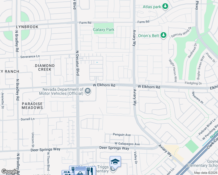 map of restaurants, bars, coffee shops, grocery stores, and more near 4446 Outlook Vista Avenue in North Las Vegas
