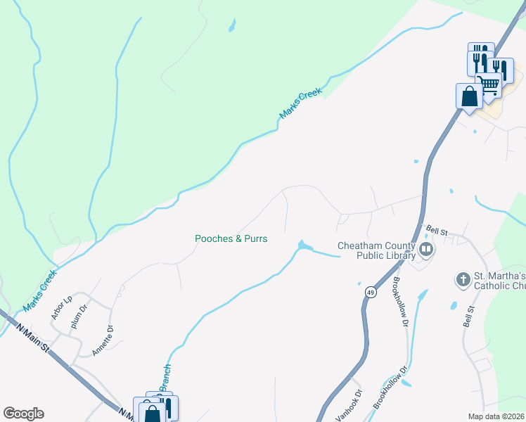 map of restaurants, bars, coffee shops, grocery stores, and more near 543 Skyview Drive in Ashland City
