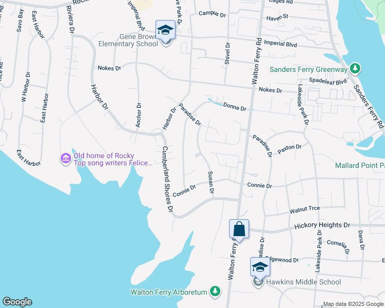 map of restaurants, bars, coffee shops, grocery stores, and more near 102 Susan Court in Hendersonville