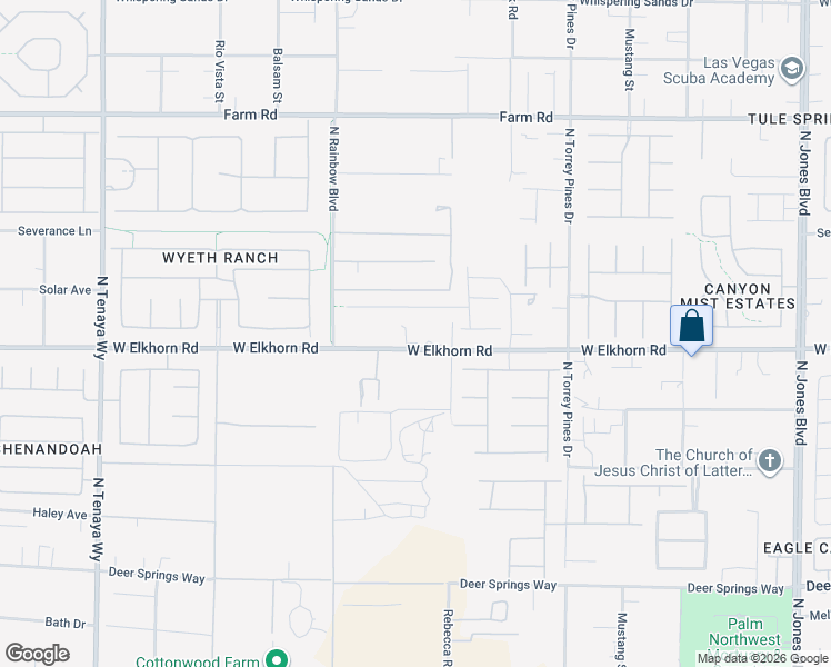 map of restaurants, bars, coffee shops, grocery stores, and more near 6658 West Elkhorn Road in Las Vegas