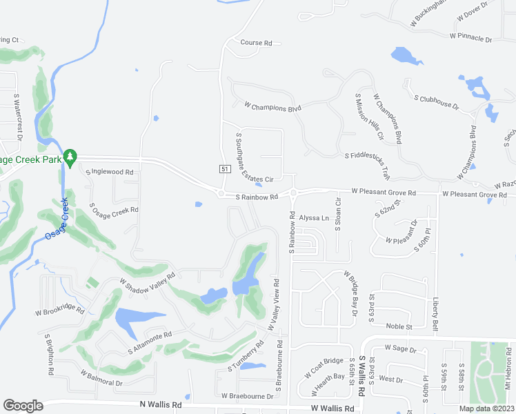 map of restaurants, bars, coffee shops, grocery stores, and more near 6665 West Valley View Road in Rogers