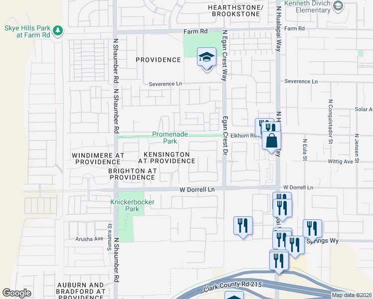 map of restaurants, bars, coffee shops, grocery stores, and more near 7143 Flagstaff Ranch St in Las Vegas