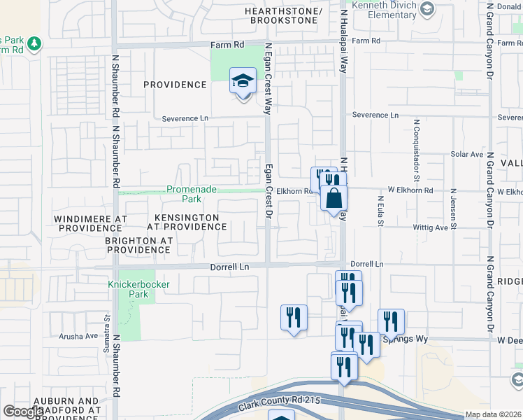 map of restaurants, bars, coffee shops, grocery stores, and more near 7144 Thistle Ridge Street in Las Vegas