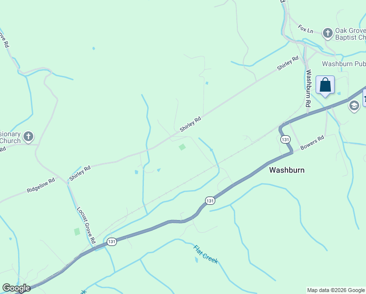 map of restaurants, bars, coffee shops, grocery stores, and more near 827 Shirley Road in Washburn