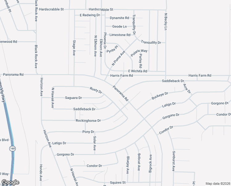 map of restaurants, bars, coffee shops, grocery stores, and more near 1580 Rusty Drive in Pahrump
