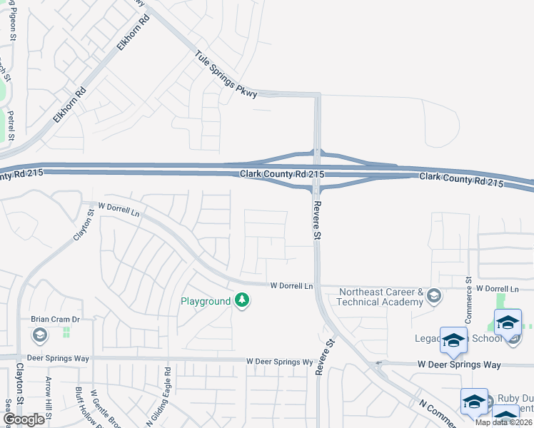 map of restaurants, bars, coffee shops, grocery stores, and more near 1009 Ferodale Avenue in North Las Vegas