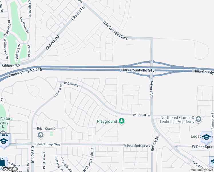 map of restaurants, bars, coffee shops, grocery stores, and more near 1247 Indigo Bluff Avenue in North Las Vegas