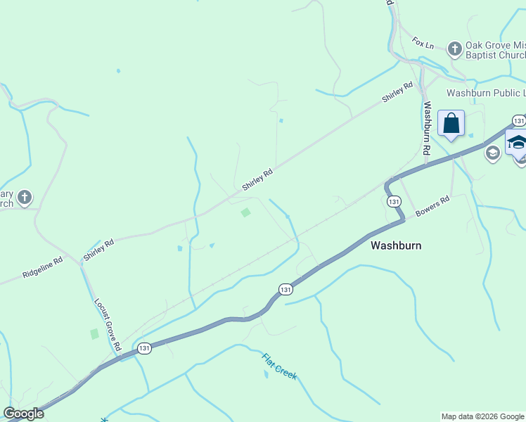 map of restaurants, bars, coffee shops, grocery stores, and more near 827 Shirley Road in Washburn