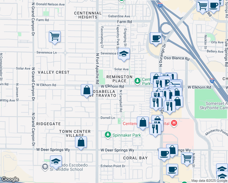 map of restaurants, bars, coffee shops, grocery stores, and more near 9083 Bushy Tail Avenue in Las Vegas