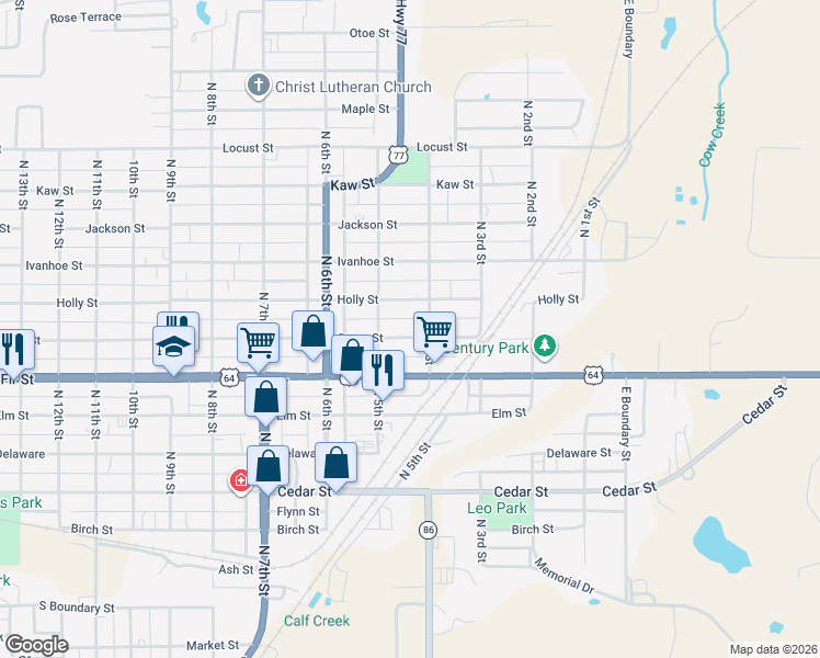 map of restaurants, bars, coffee shops, grocery stores, and more near 411 Grove Street in Perry