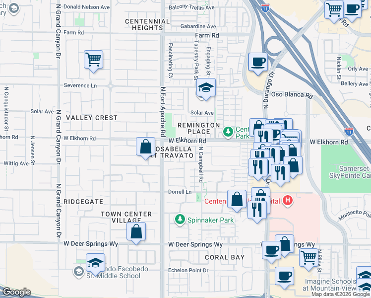 map of restaurants, bars, coffee shops, grocery stores, and more near 9083 Bushy Tail Avenue in Las Vegas