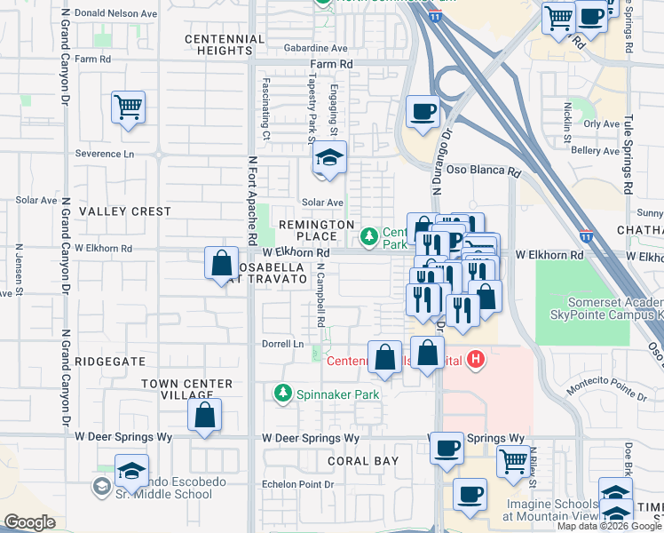 map of restaurants, bars, coffee shops, grocery stores, and more near 9029 Mossy Hollow Avenue in Las Vegas