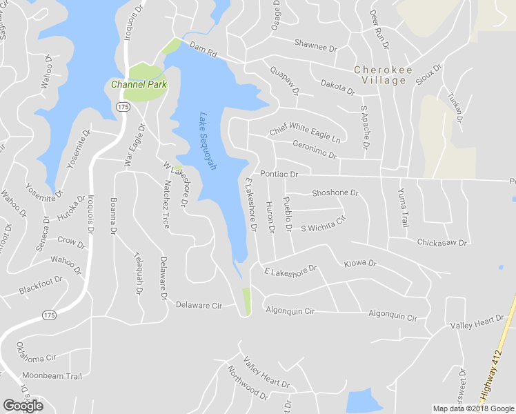map of restaurants, bars, coffee shops, grocery stores, and more near 225 East Lakeshore Drive in Cherokee Village
