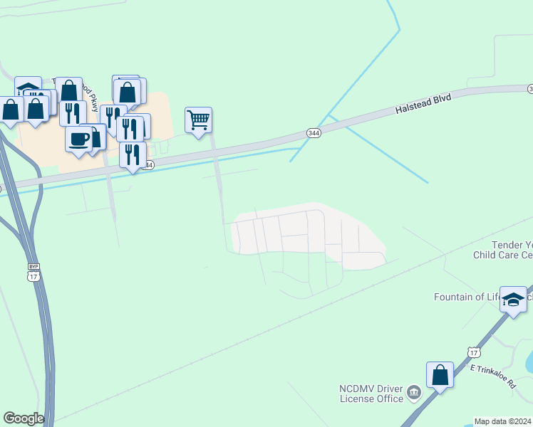 map of restaurants, bars, coffee shops, grocery stores, and more near 3708 Union Street in Elizabeth City
