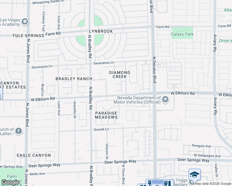map of restaurants, bars, coffee shops, grocery stores, and more near 5212 Pacific Opal Avenue in Las Vegas