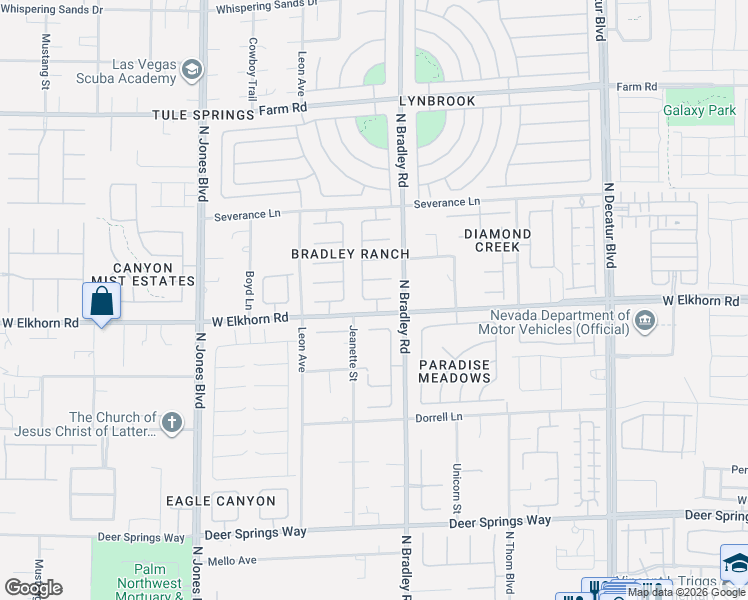 map of restaurants, bars, coffee shops, grocery stores, and more near 5423 Basset Hound Avenue in Las Vegas